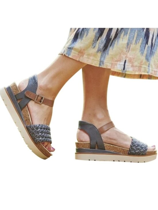 Josef Seibel Shoes - Josef Seibel Women's Clea 16 Platform Comfort Sandals, Jeans Combo Size 36